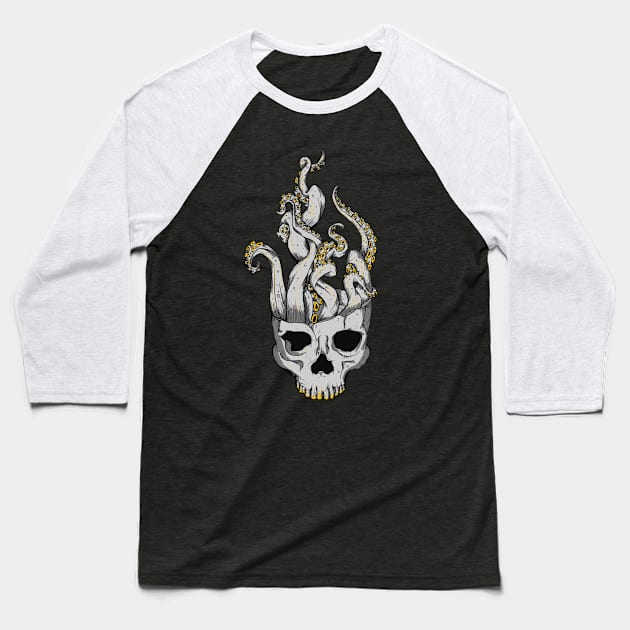 Skull crown Baseball T-Shirt by Jess Adams